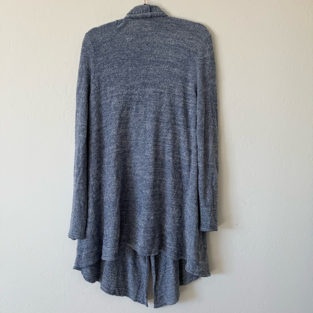 Shimera Cozy Soft Blue & White Fuzzy Open Front Hi Low Cardigan Medium - Picture 8 of 12
